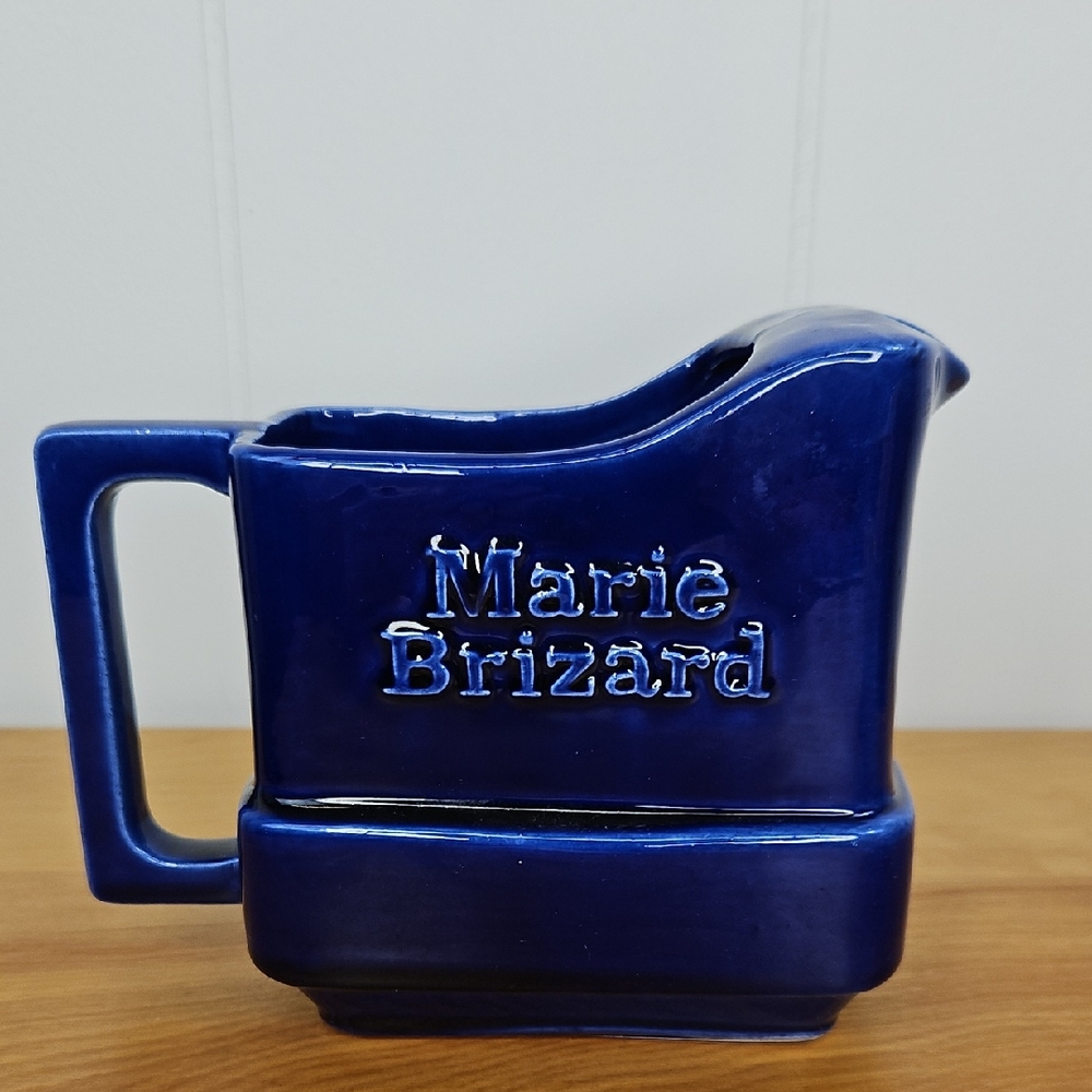 Vintage 1960s Marie Brizard Cobalt Blue Small Pitcher Made in FRANCE